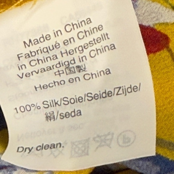 J. Crew Women’s Size Medium Golden Floral Silk Pleated Blouse Gold - Picture 8 of 9